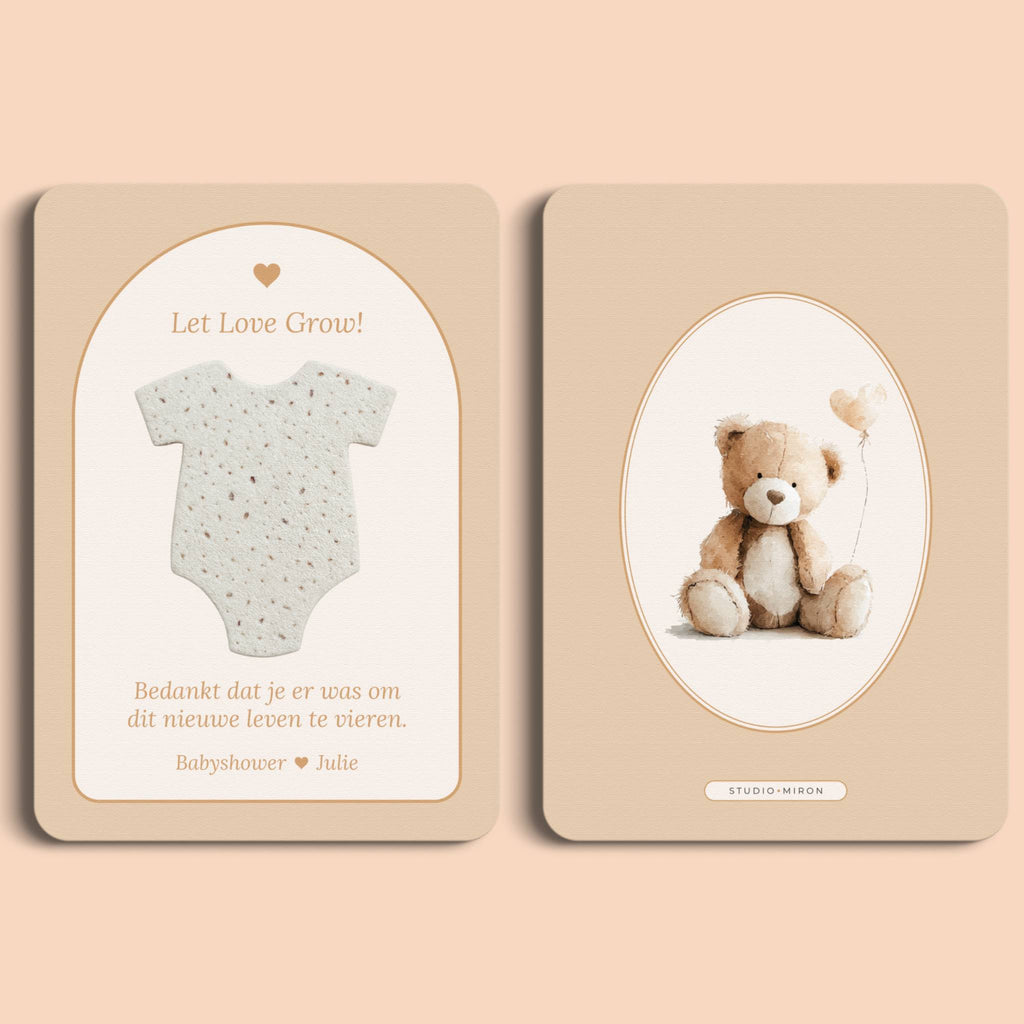 Zaadpapier Rompertje Cadeau | Boho Zand met Beertje