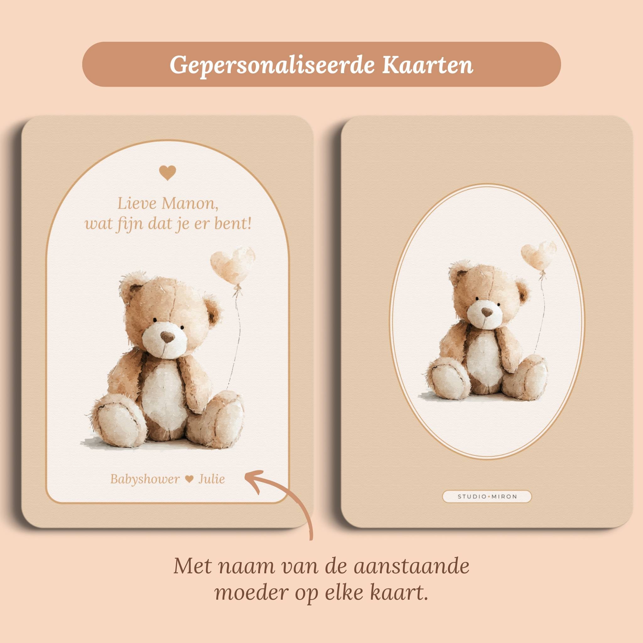 Mini Welkomstbord A6 - Naamkaart | Boho Zand met Beertje