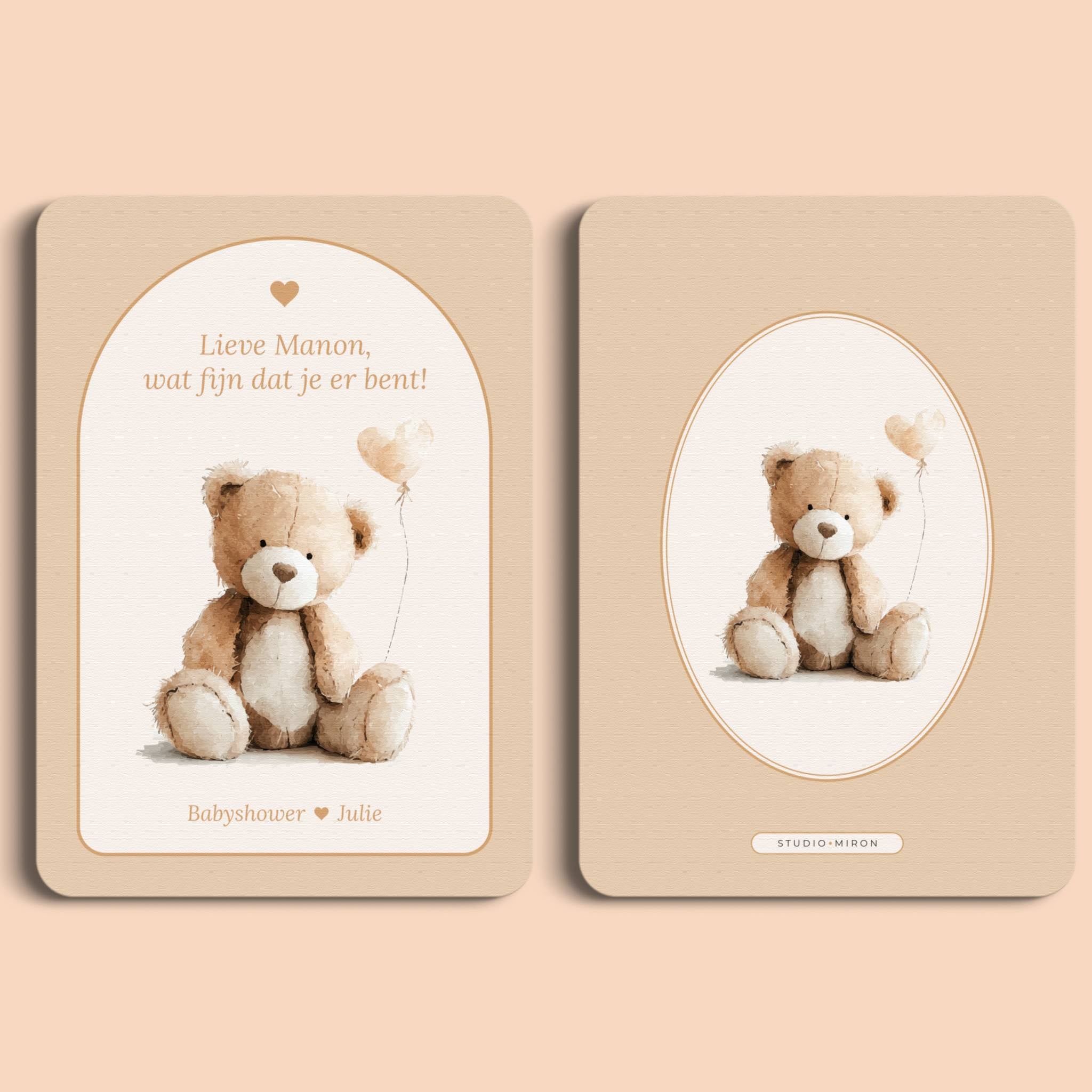 Mini Welkomstbord A6 - Naamkaart | Boho Zand met Beertje
