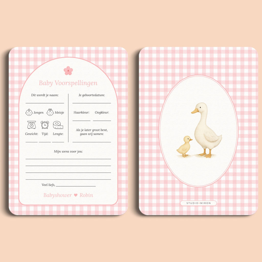 Baby Voorspellingen | Gingham Roze