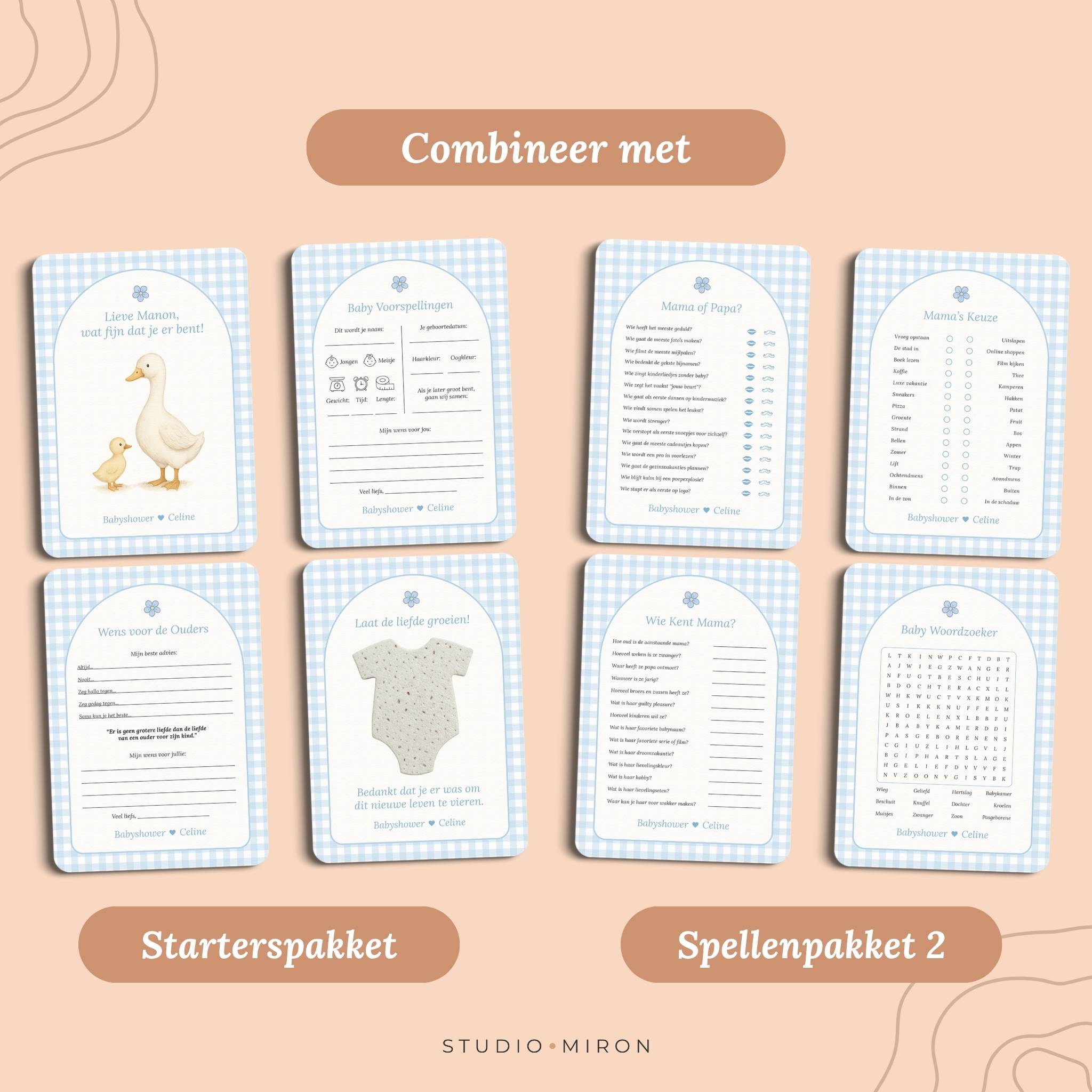 Spellenpakket 1 | Gingham Blauw