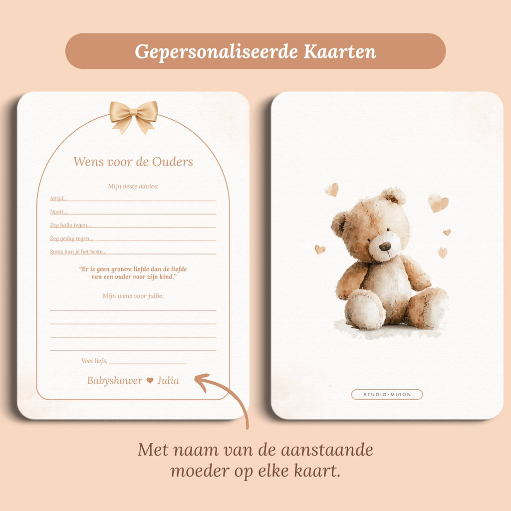 Babyshower Udfyldningskort – Til Forældrene | Boho Sløjfe