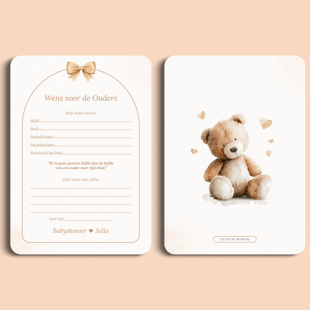Baby Shower Fill-In Card Set | Boho Bow