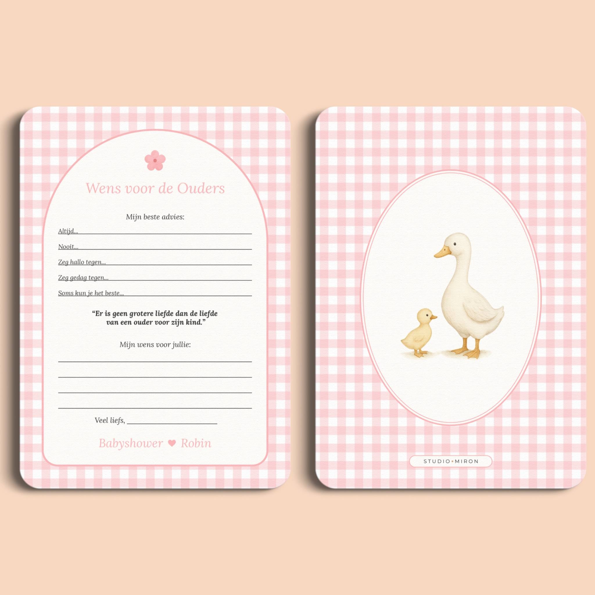 Wens voor de Ouders | Gingham Roze