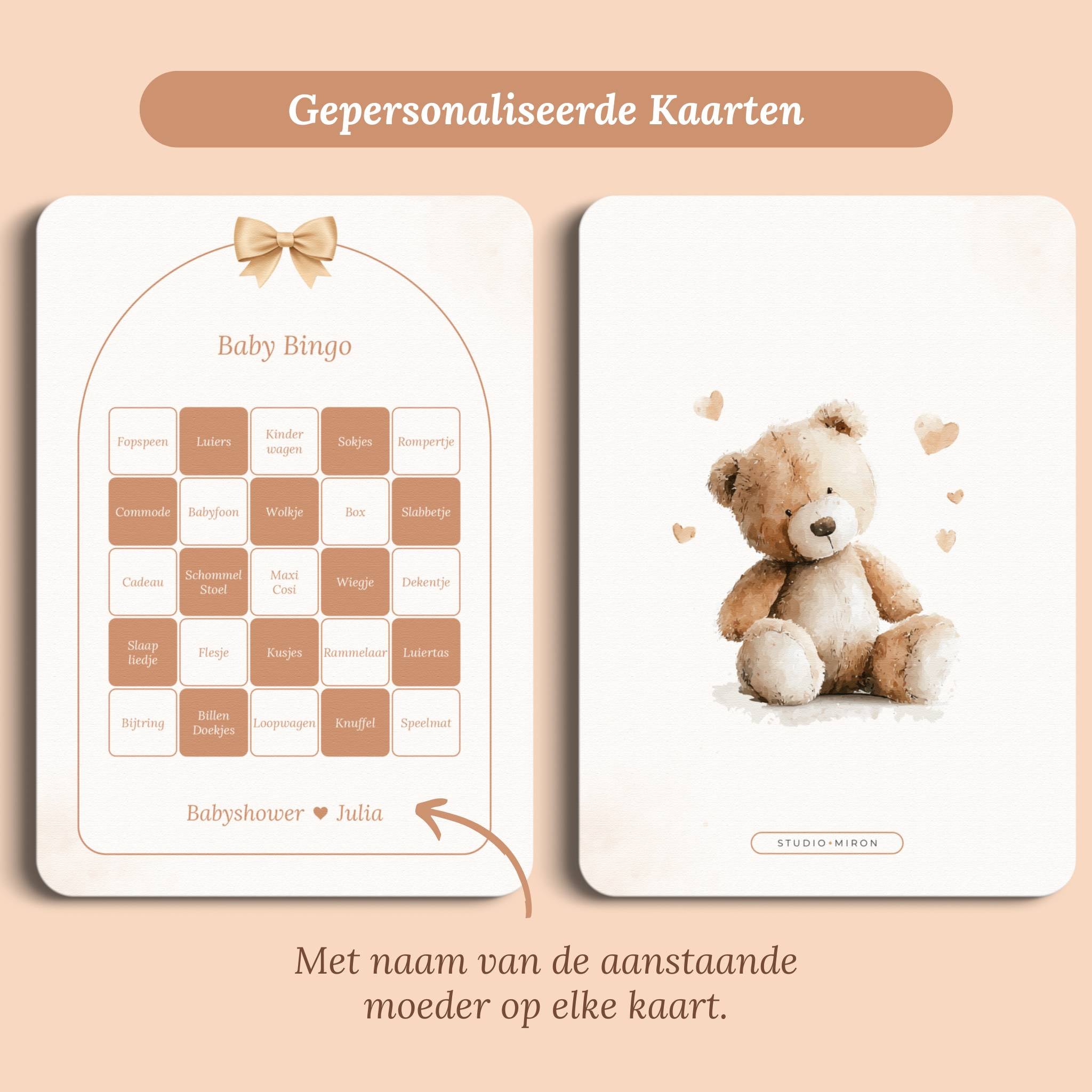 Babyshower Spil – Baby Bingo | Boho Sløjfe