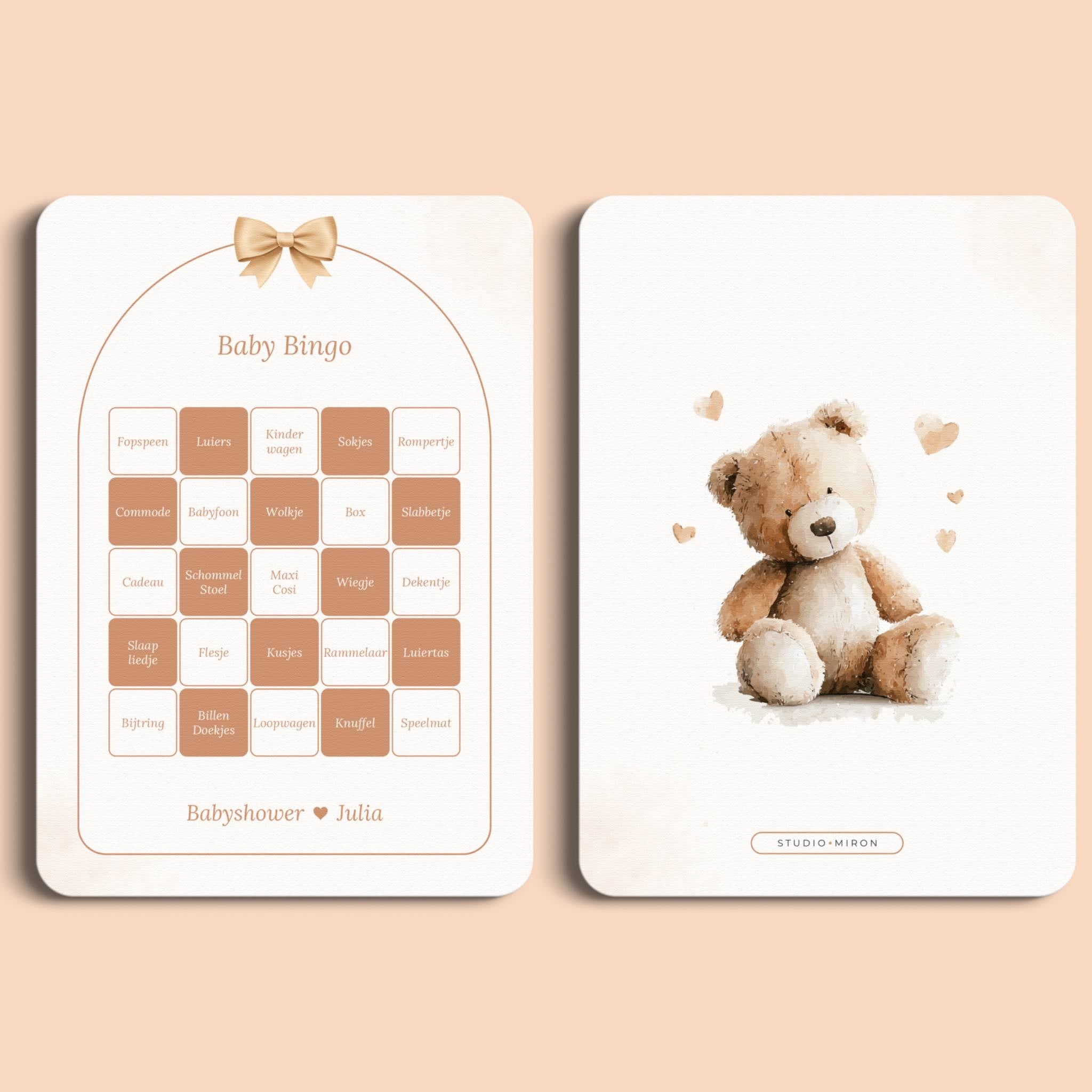 Babyshower Spil – Baby Bingo | Boho Sløjfe