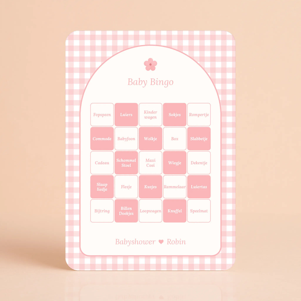 Baby Bingo | Gingham Roze