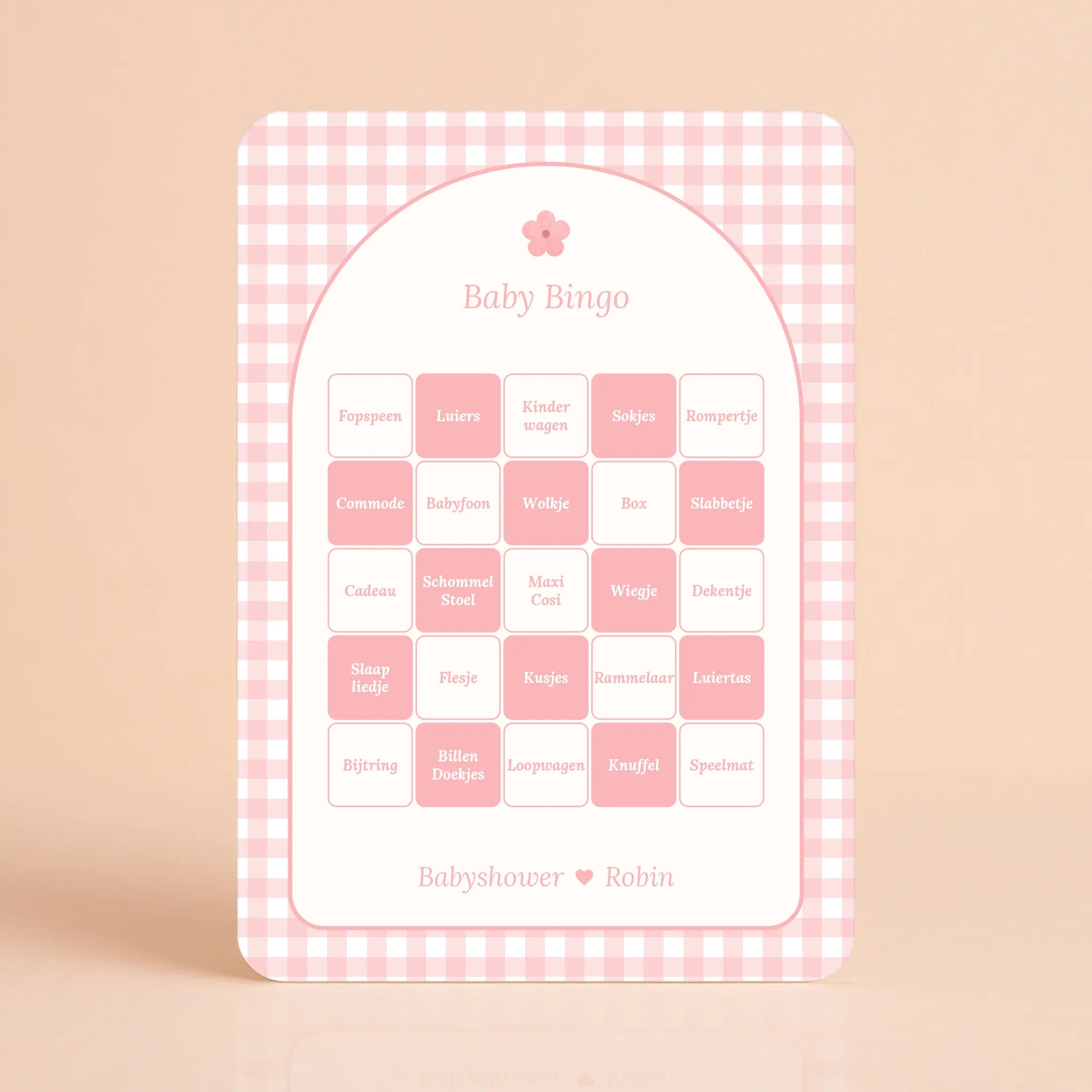 Baby Bingo | Gingham Roze