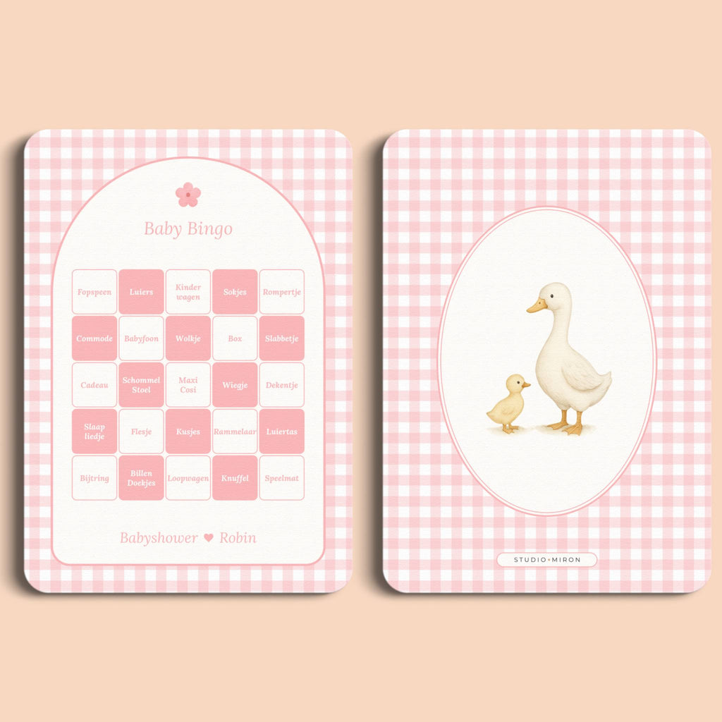 Baby Bingo | Gingham Roze