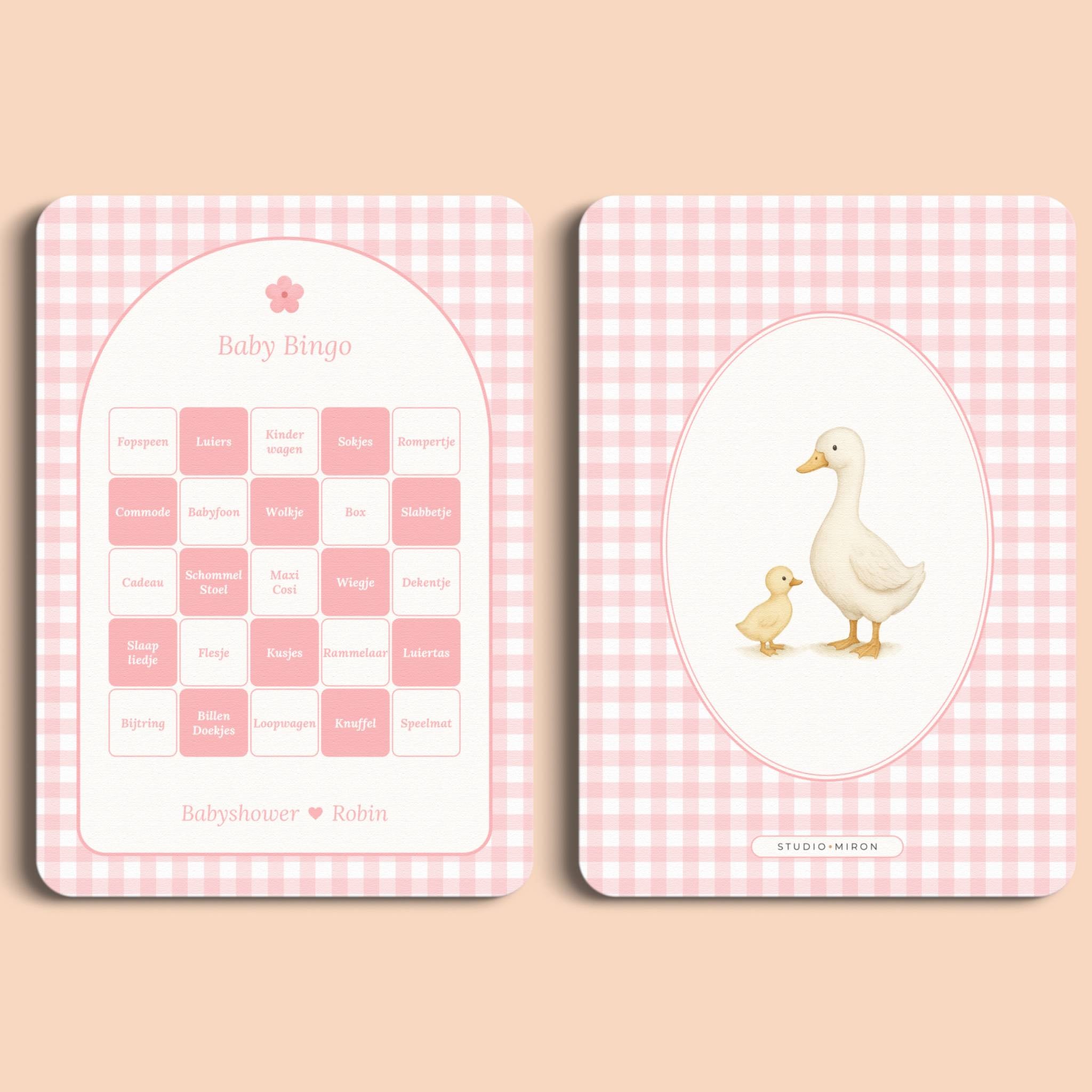 Baby Bingo | Gingham Roze
