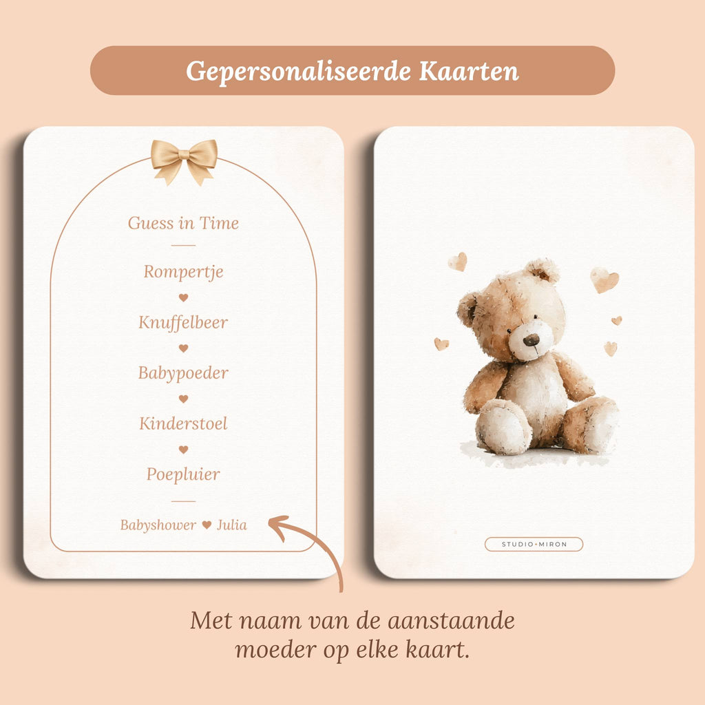 Babyshower Spil – Guess in Time | Boho Sløjfe
