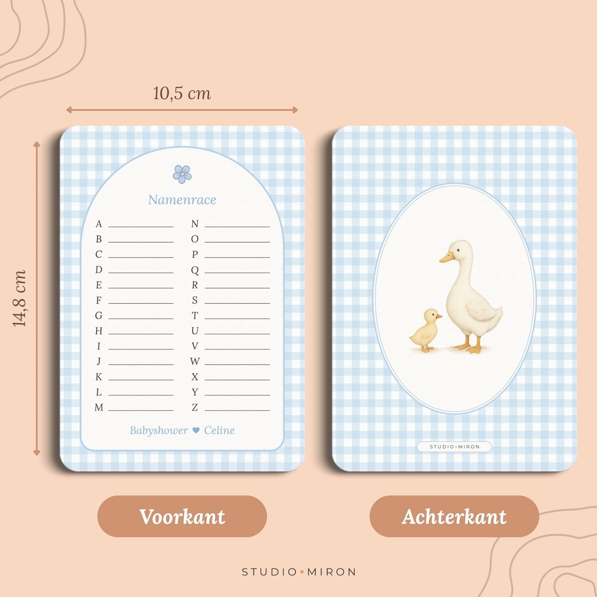 Namenrace | Gingham Blauw