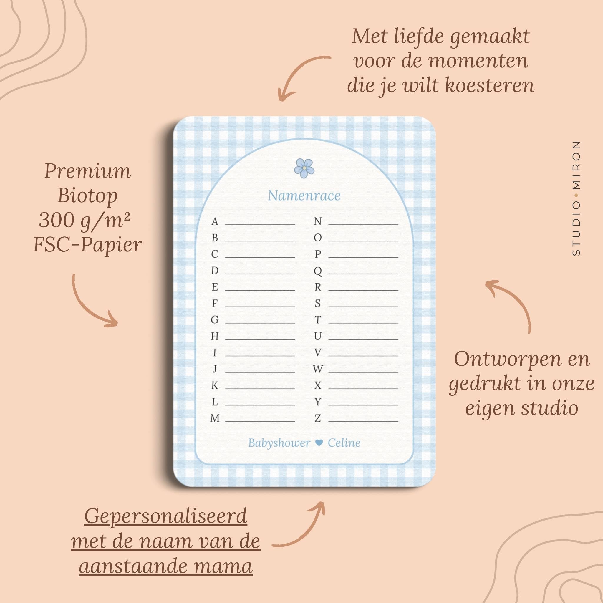 Namenrace | Gingham Blauw