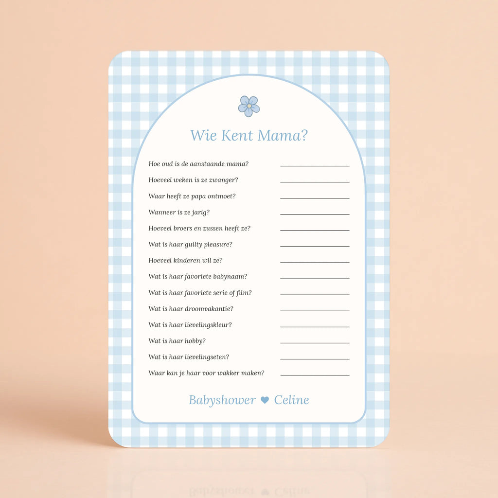 Wie kent Mama | Gingham Blauw