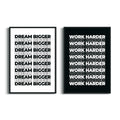 Motivatie poster 'Dream Bigger & Work Harder' voor kantoor en woonkamer – Studio Miron