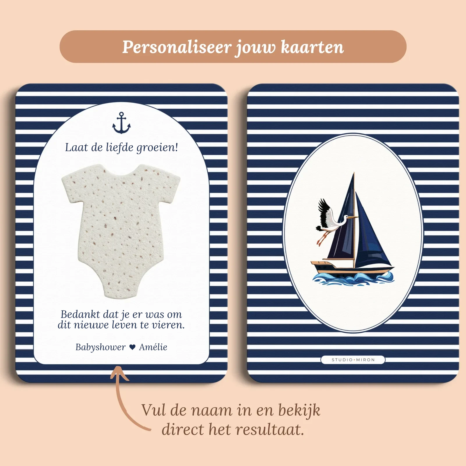 Eksempel på kortet med det navn, du udfylder