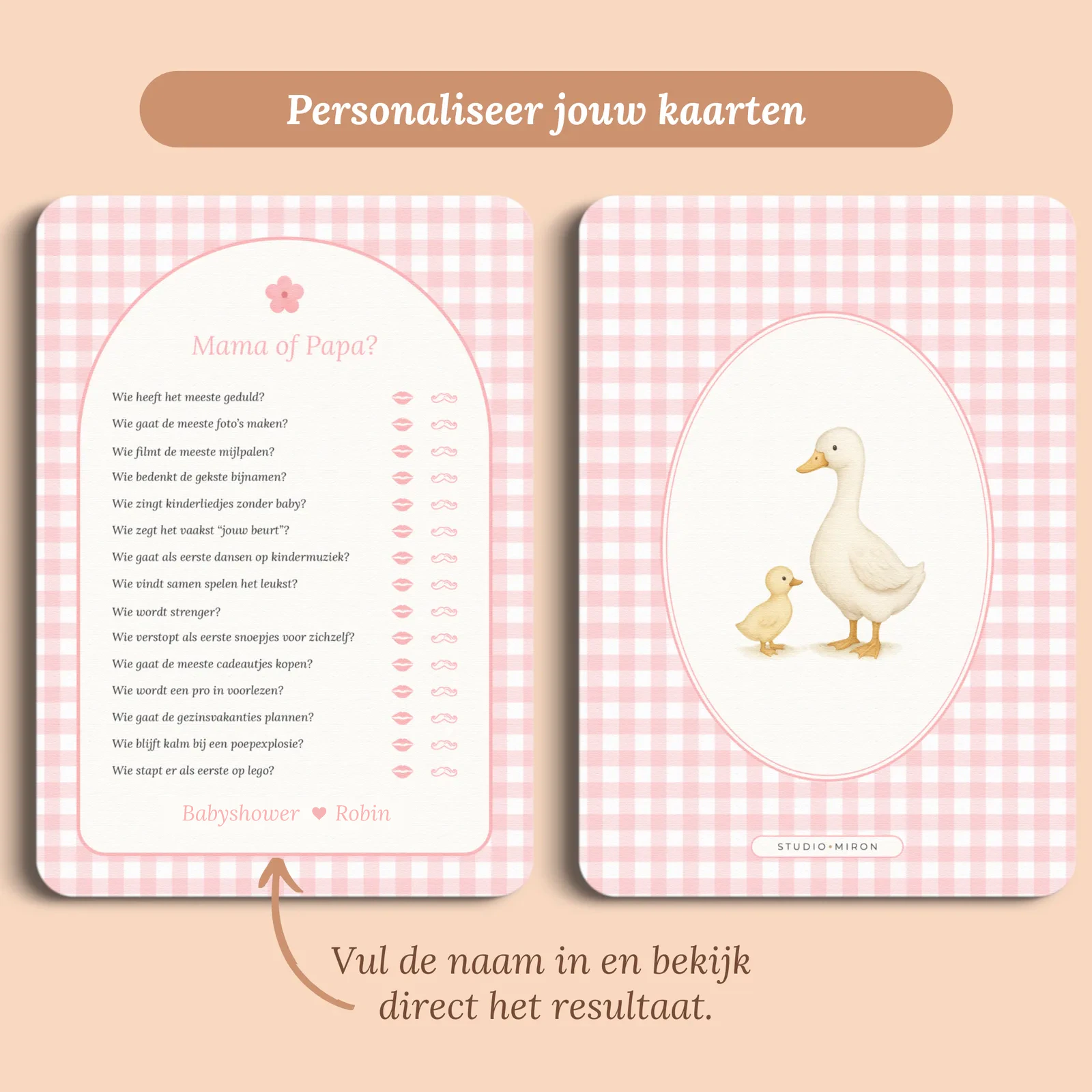 Eksempel på kortet med det navn, du udfylder