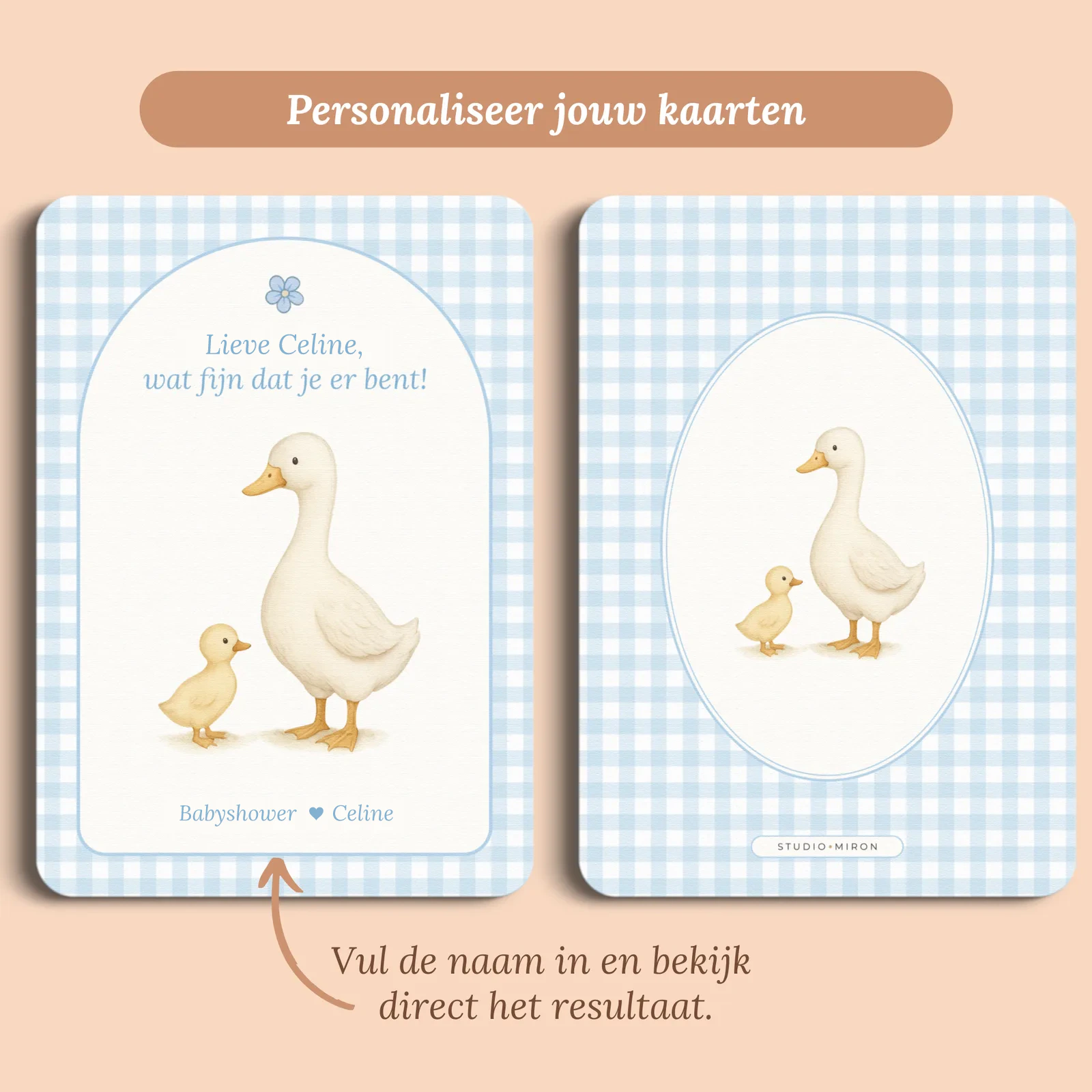 Eksempel på kortet med det navn, du udfylder