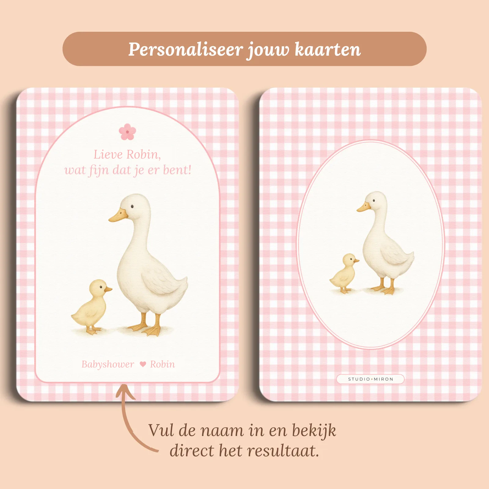Eksempel på kortet med det navn, du udfylder