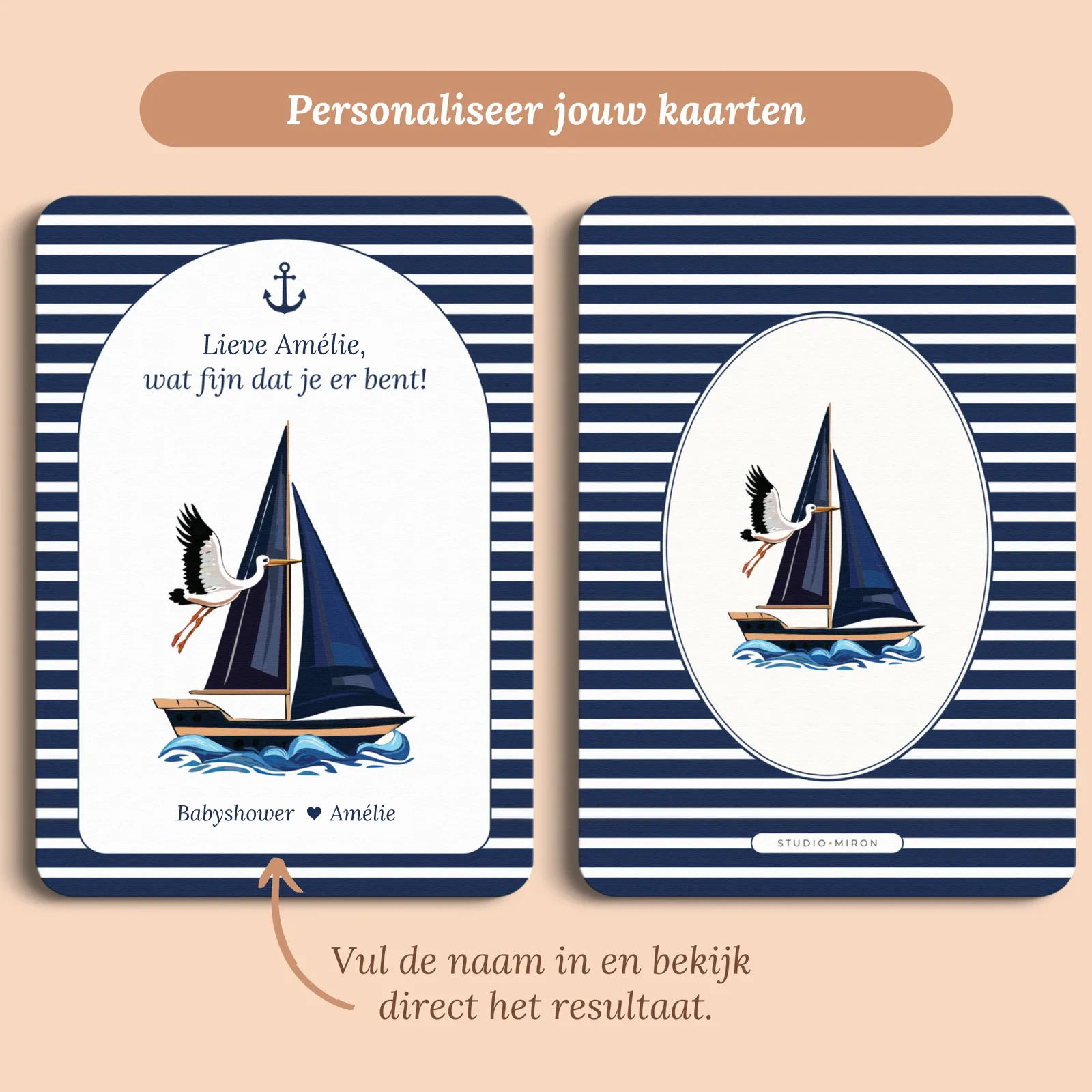 Eksempel på kortet med det navn, du udfylder