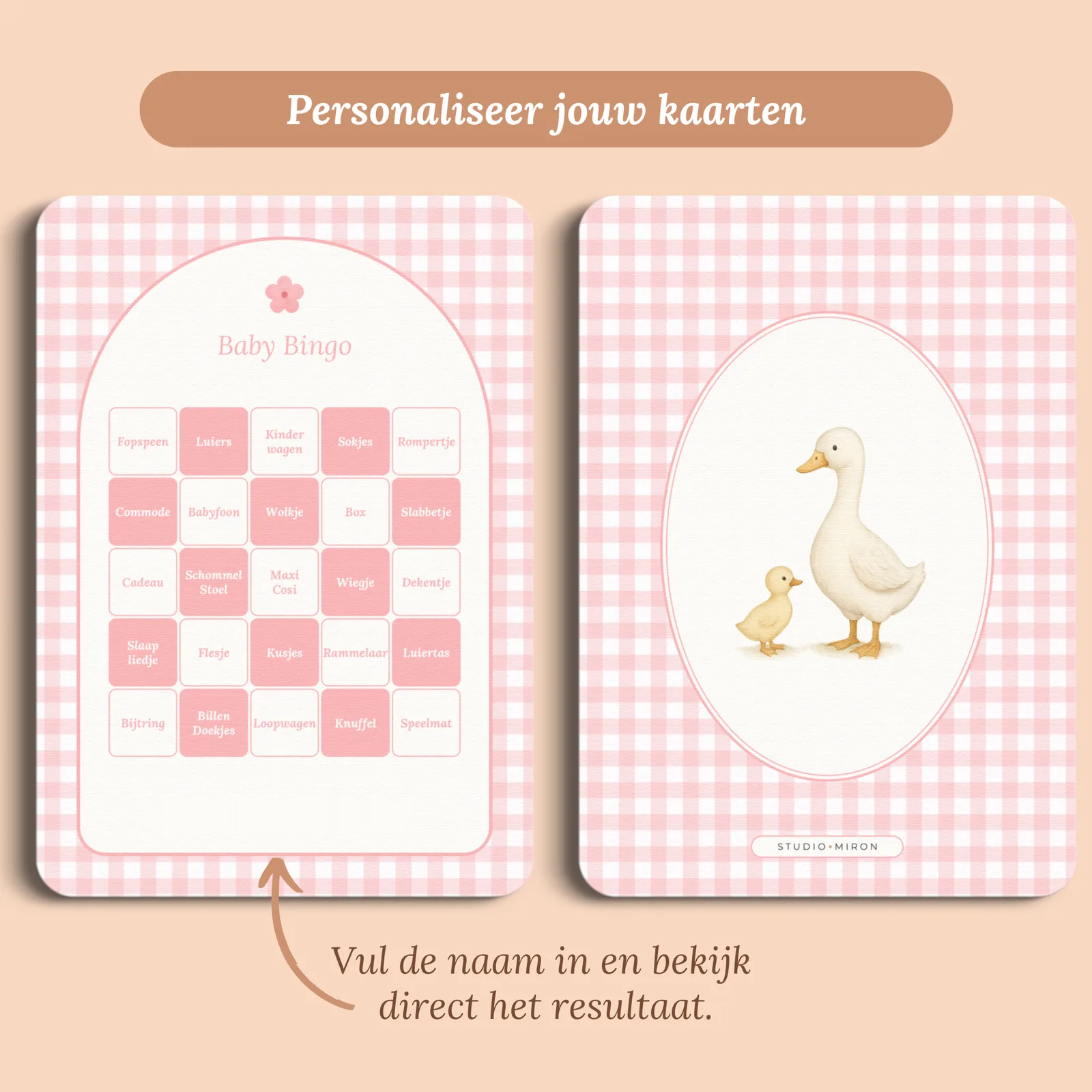 Eksempel på kortet med det navn, du udfylder