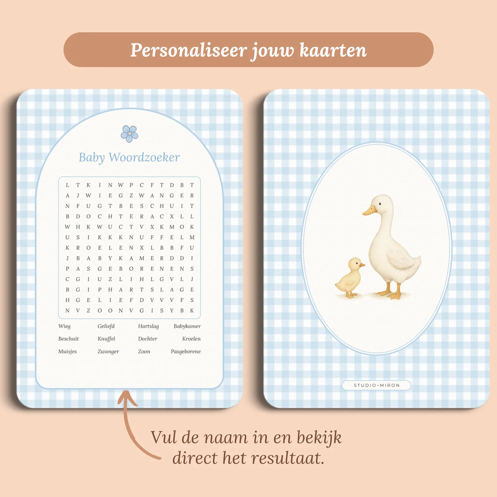 Eksempel på kortet med det navn, du udfylder