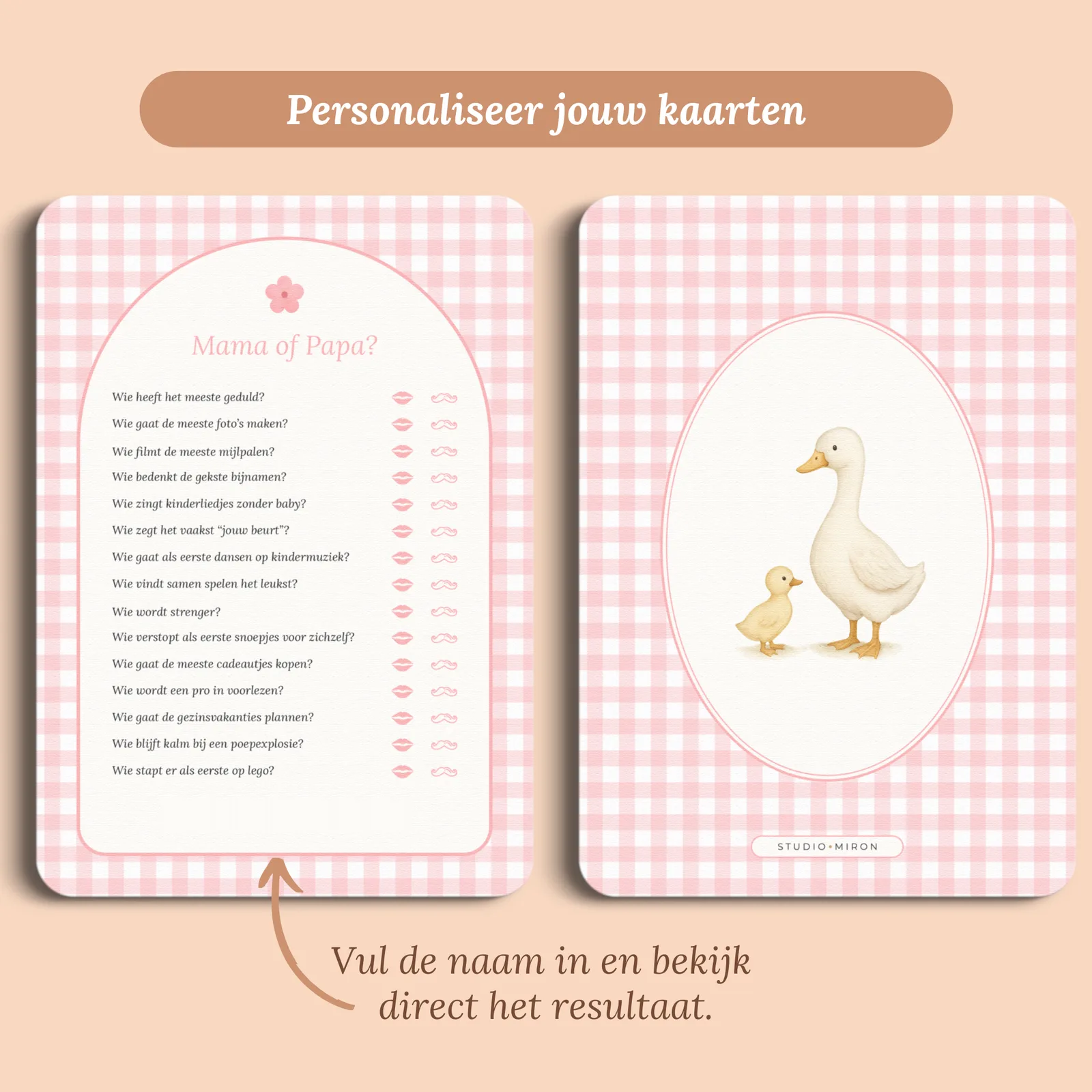Eksempel på kortet med det navn, du udfylder