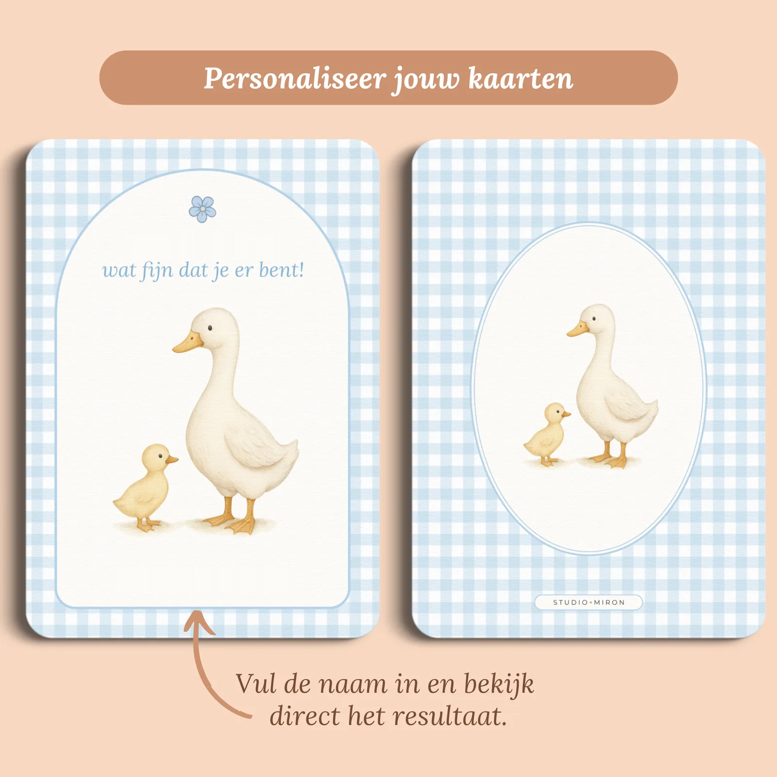 Eksempel på kortet med det navn, du udfylder