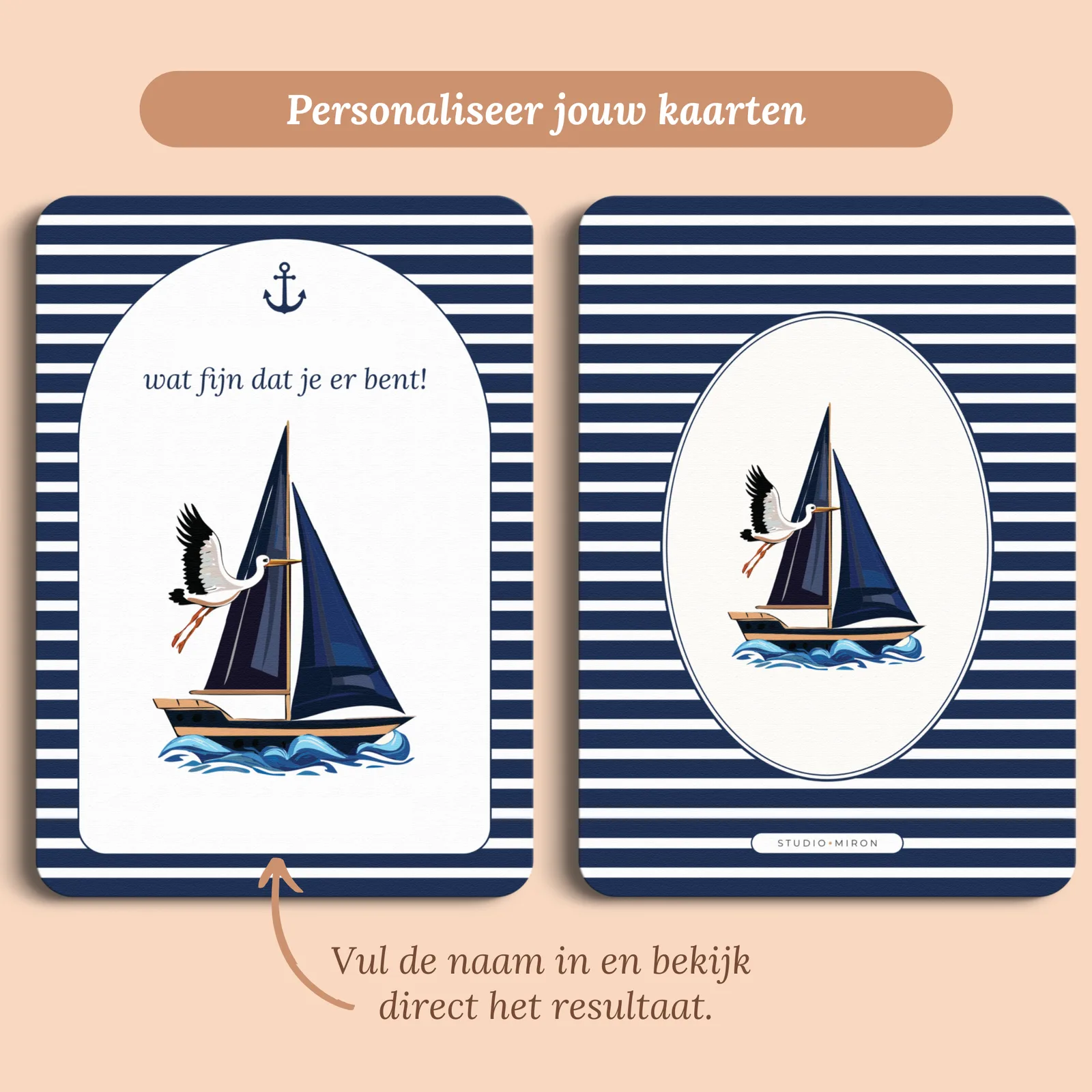 Eksempel på kortet med det navn, du udfylder